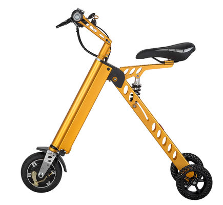 calidad  Yellow Motorized Folding Bike / Smallest Lightest Folding Bike Battery Assisted fábrica